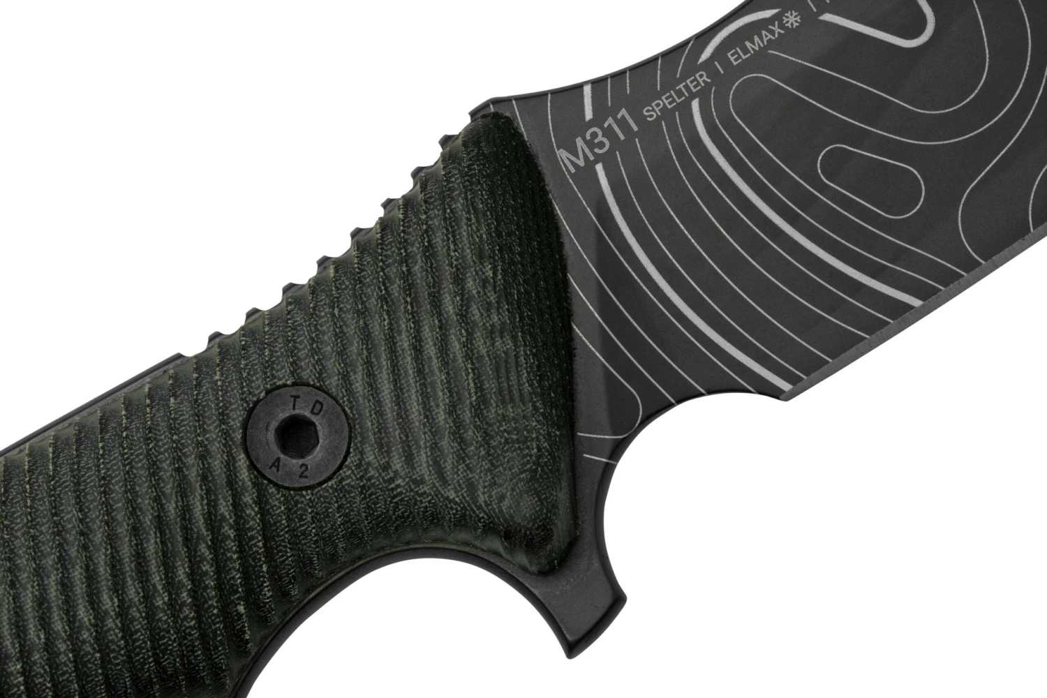 ANV Knives M311 SPELTER DLC Topo Elmax, Black Micarta Handle, Black Kydex Sheath, Cuchillo De Supervivencia - Imagen 5