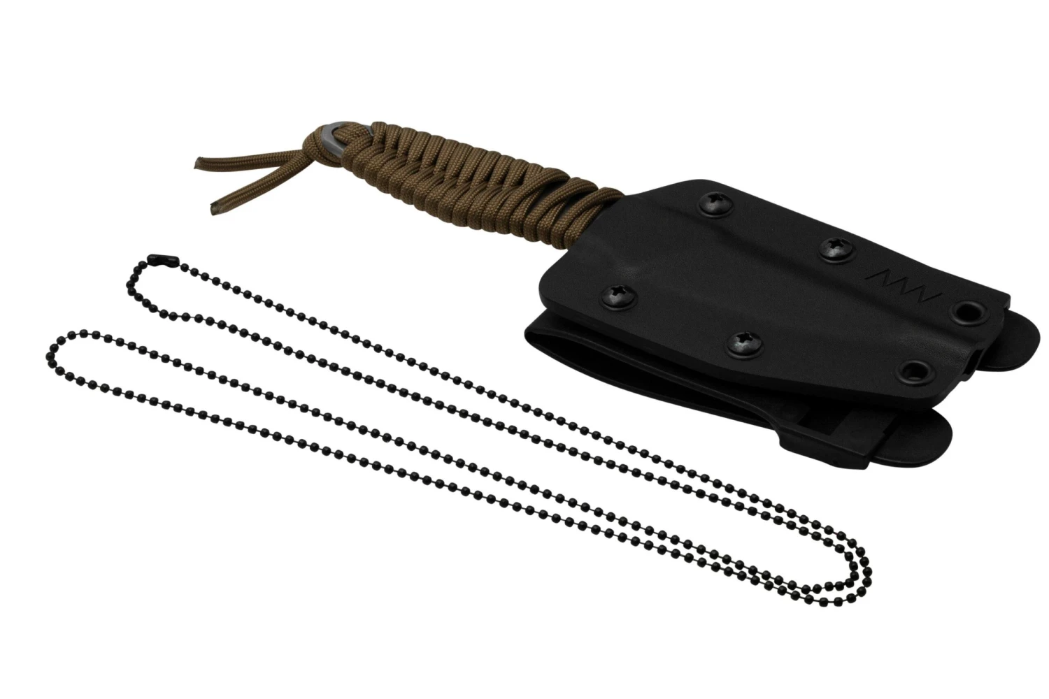 ANV Knives P100 Sleipner, Coyote Paracord, P100-005, Black Kydex Sheath, Cuchillo De Cuello - Imagen 6