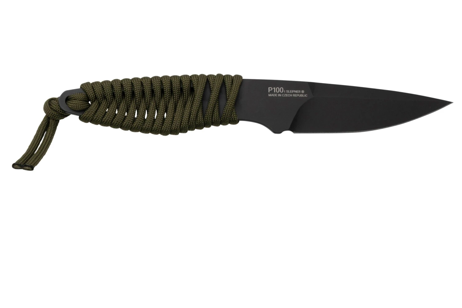 ANV Knives P100 Sleipner Cerakote, Olive Paracord, P100-039, Black Kydex Sheath, Cuchillo De Cuello - Imagen 2