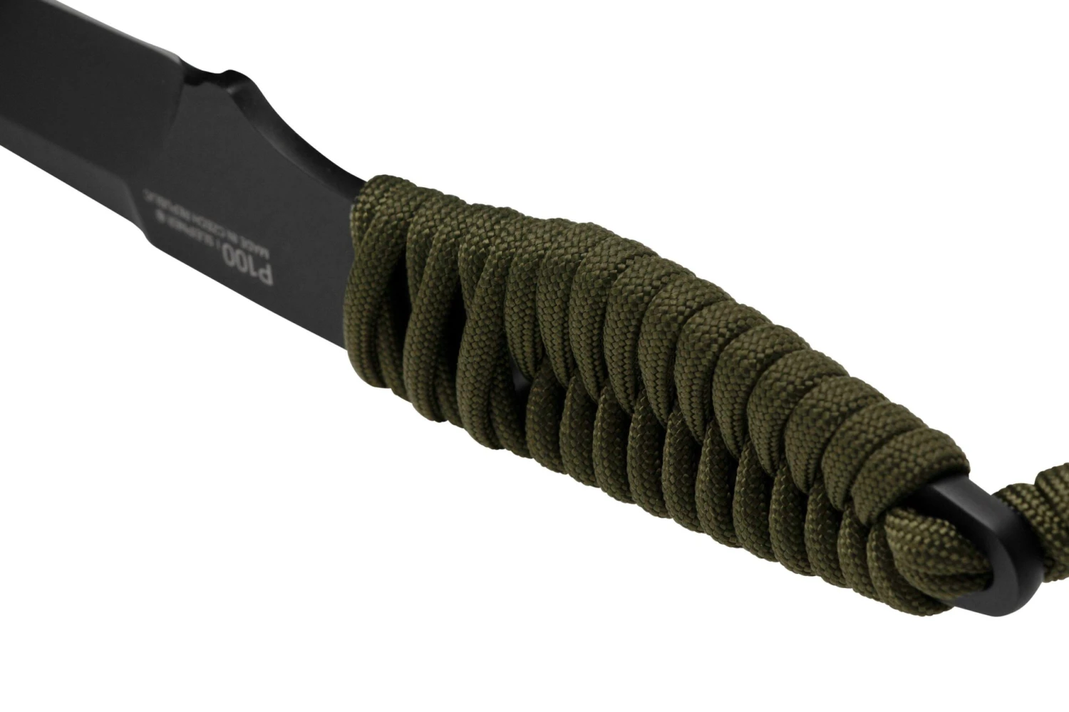 ANV Knives P100 Sleipner Cerakote, Olive Paracord, P100-039, Black Kydex Sheath, Cuchillo De Cuello - Imagen 4