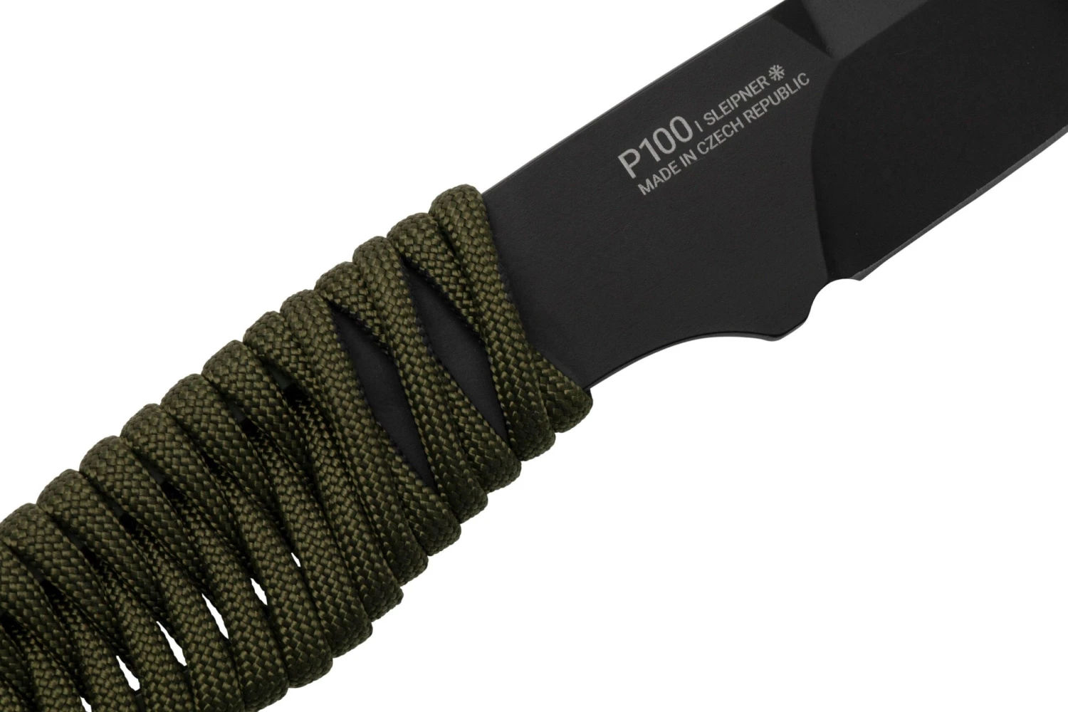 ANV Knives P100 Sleipner Cerakote, Olive Paracord, P100-039, Black Kydex Sheath, Cuchillo De Cuello - Imagen 5
