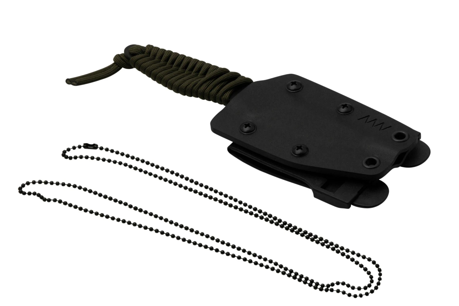 ANV Knives P100 Sleipner Cerakote, Olive Paracord, P100-039, Black Kydex Sheath, Cuchillo De Cuello - Imagen 6