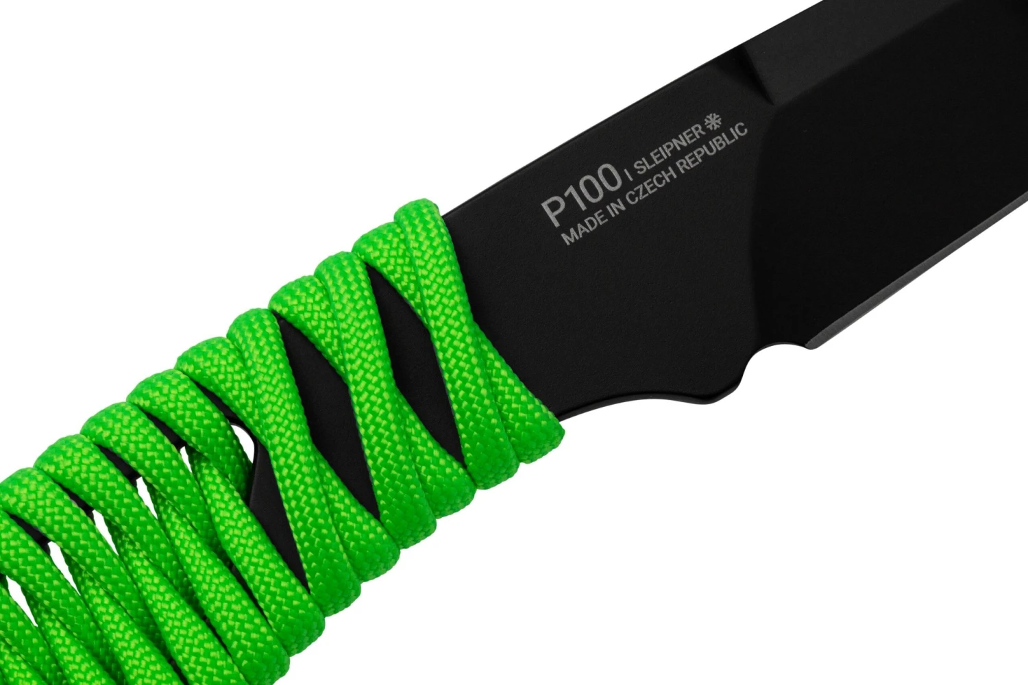 ANV Knives P100 Sleipner Cerakote, Neon Green Paracord, P100-043, Black Kydex Sheath, Cuchillo De Cuello - Imagen 5