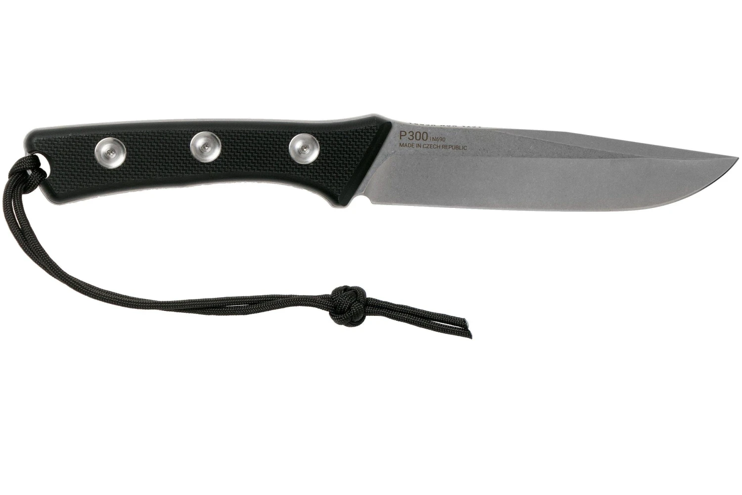 ANV P300 N690, Black G10 P300-015, Black Leather Sheath, Cuchillo De Supervivencia - Imagen 2