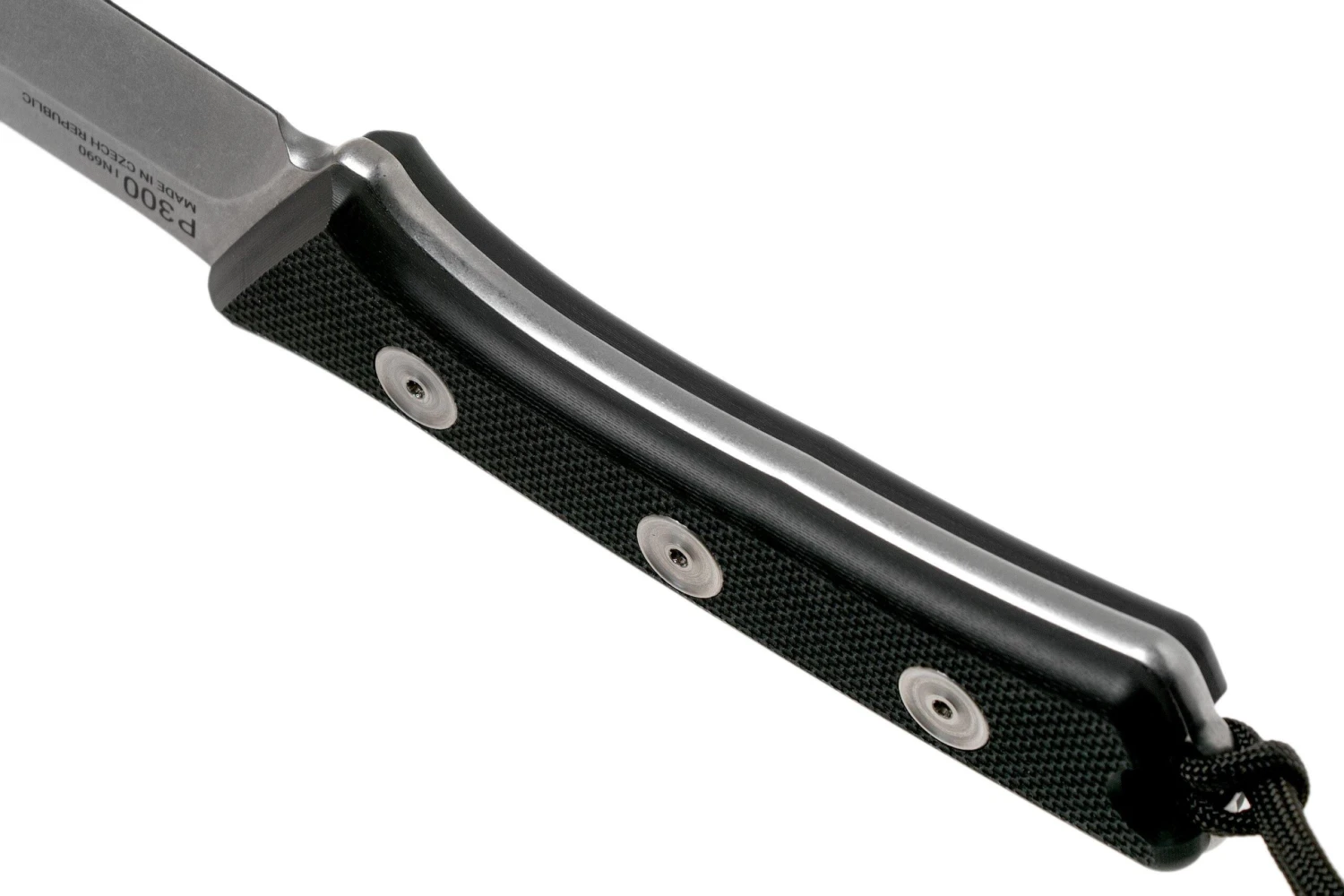 ANV P300 N690, Black G10 P300-015, Black Leather Sheath, Cuchillo De Supervivencia - Imagen 4