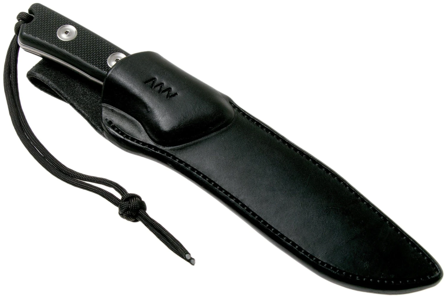 ANV P300 N690, Black G10 P300-015, Black Leather Sheath, Cuchillo De Supervivencia - Imagen 6