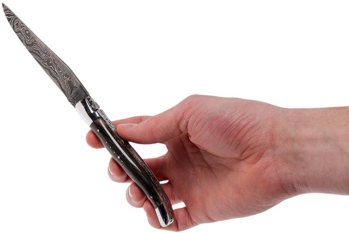 Laguiole En Aubrac 12 Cm Navaja Damascata, Full Handle Cuerno L0712PCI-FFI1 - Imagen 8