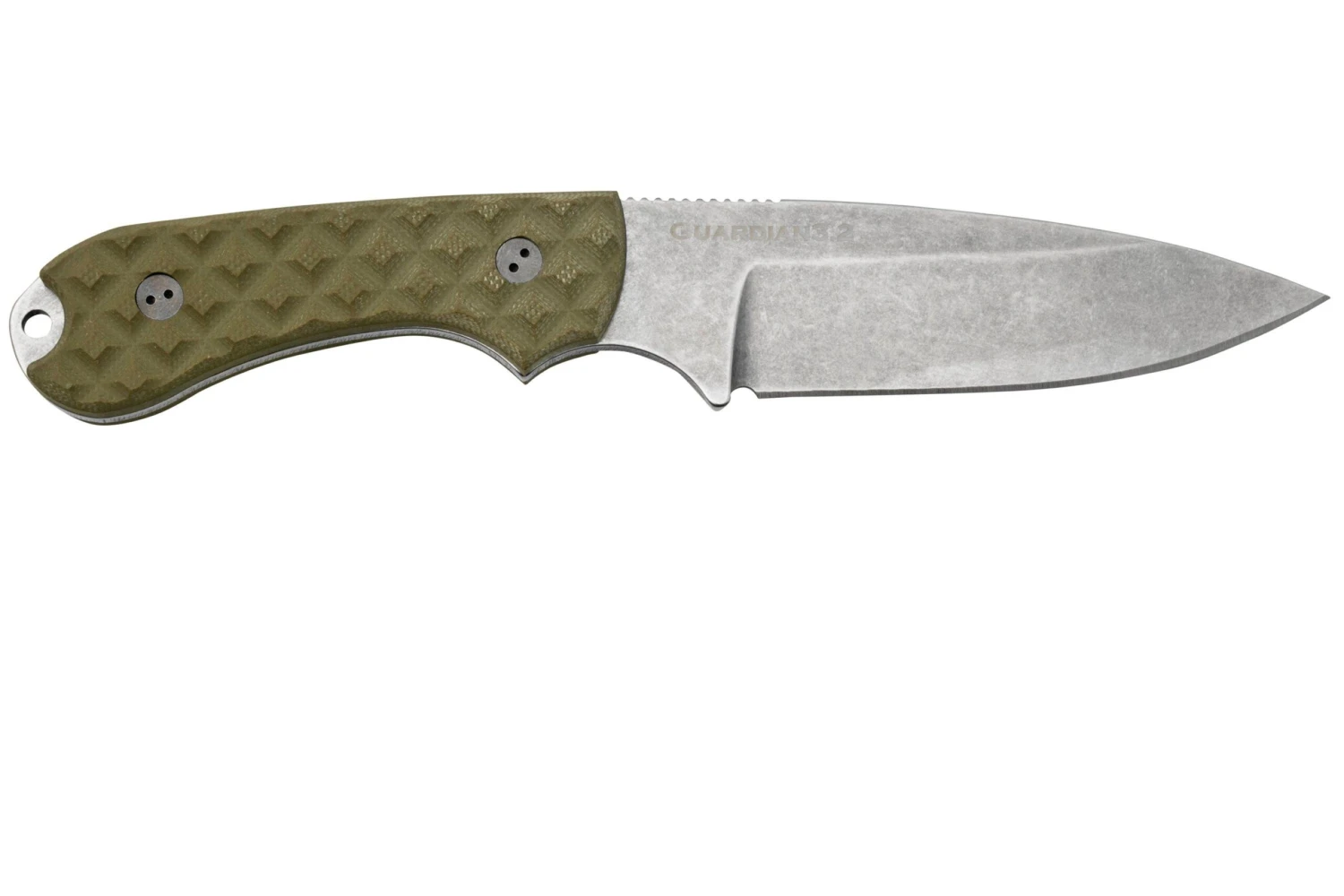 Bradford Knives Guardian 3, 32S-002-MC MagnaCut Sabre Stonewashed, Textured OD Green G10, Cuchillo Fijo - Imagen 2