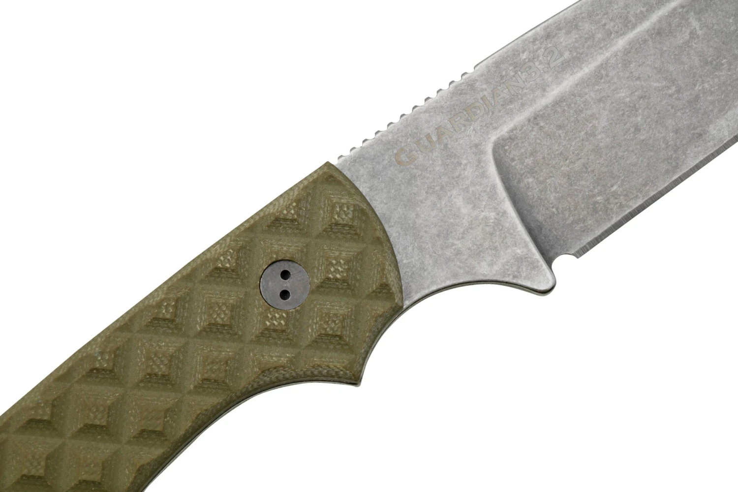 Bradford Knives Guardian 3, 32S-002-MC MagnaCut Sabre Stonewashed, Textured OD Green G10, Cuchillo Fijo - Imagen 5