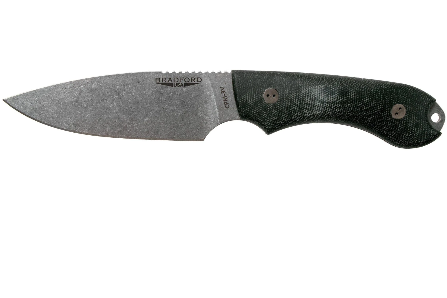 Bradford Guardian 4, 3D Black Micarta Guardian 4 CPM 3V, Full Flat Stonewashed 4FH-101-3V
