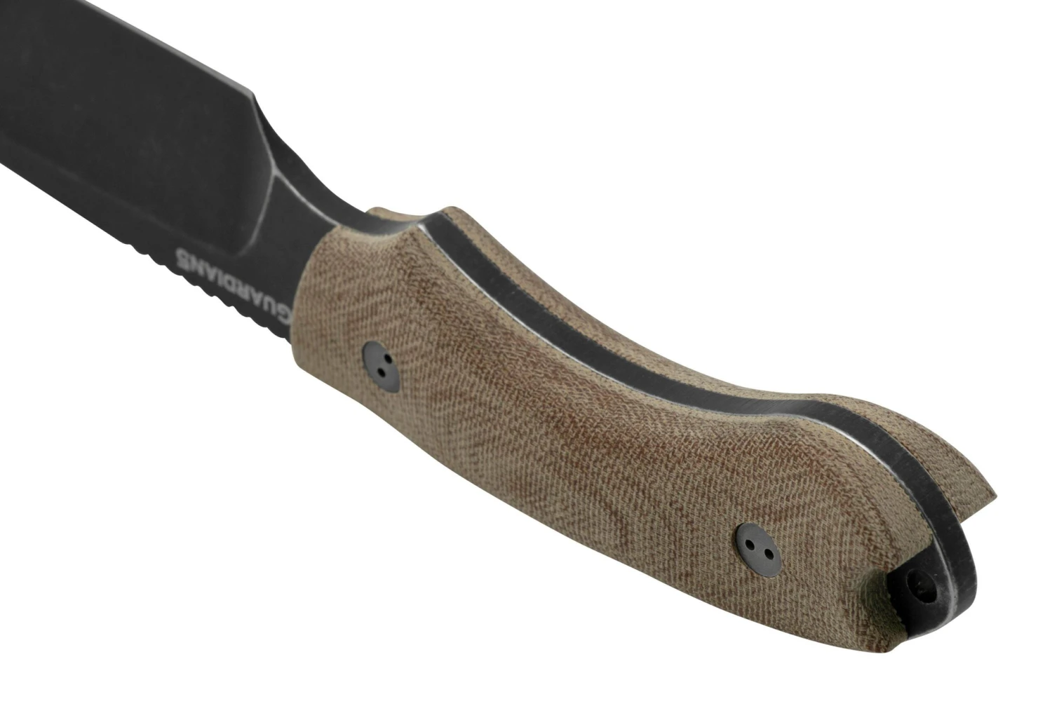 Bradford Knives Guardian 5, 5S-104N-3V, 3D Natural Micarta, CPM-3V, Sabre Grind, Nimbus Blackwashed Finish, Cuchillo Fijo - Imagen 4
