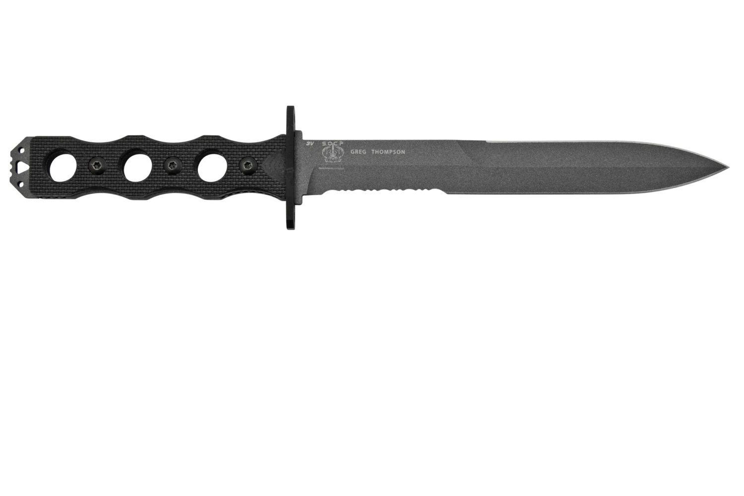 Benchmade SOCP Black 185SBK, CPM-3V Serrated, Cuchillo Fijo, Diseño De Greg Thompson - Imagen 2