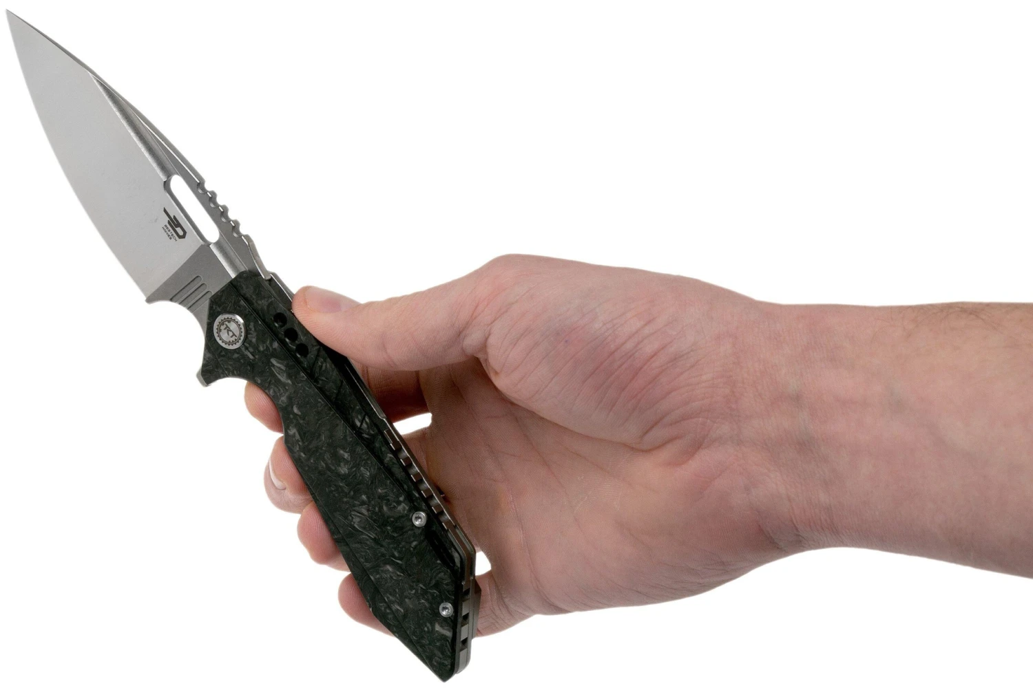 Bestech Shodan BT1910C Carbonfiber Satin Stonewash Navaja, Todd Knife & Tool Design - Imagen 8