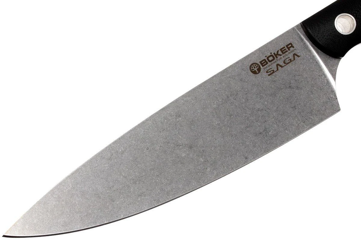 Böker 130267, Saga Cuchillo De Chef 20cm, Stonewash Finish - Imagen 3