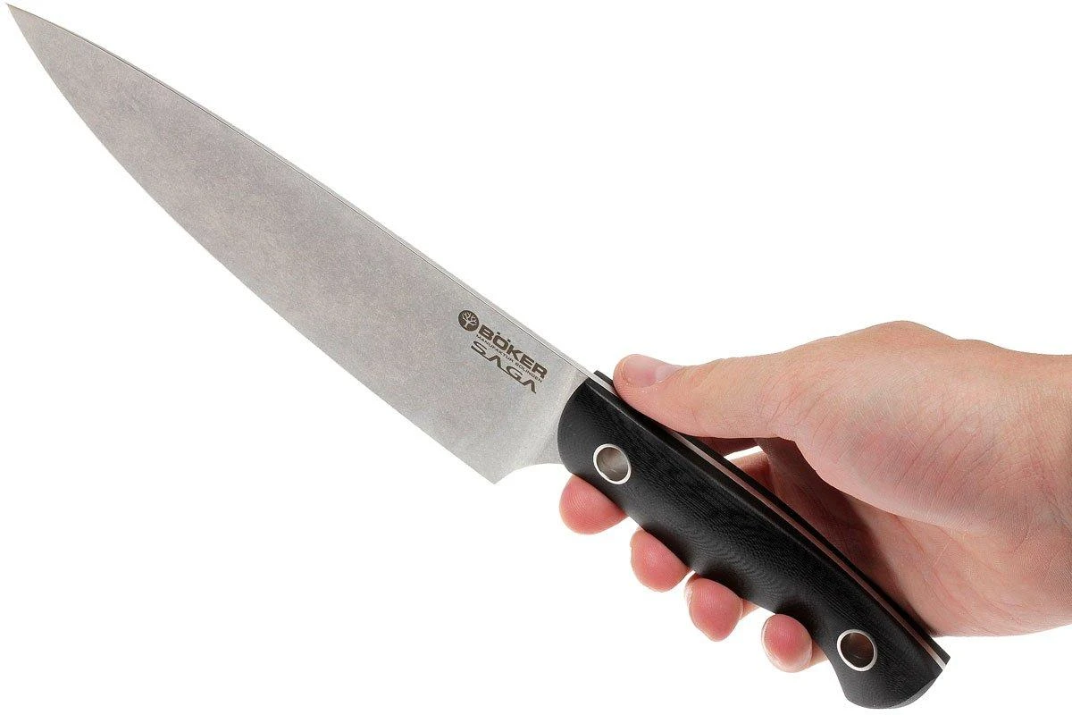 Böker 130267, Saga Cuchillo De Chef 20cm, Stonewash Finish - Imagen 6