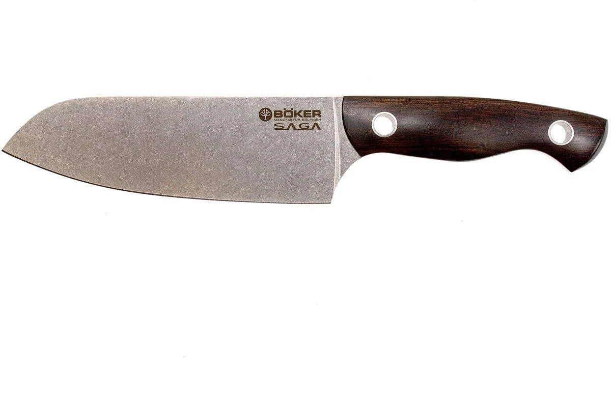 Böker 130366, Saga Cuchillo Santoku 16cm, Grenadill