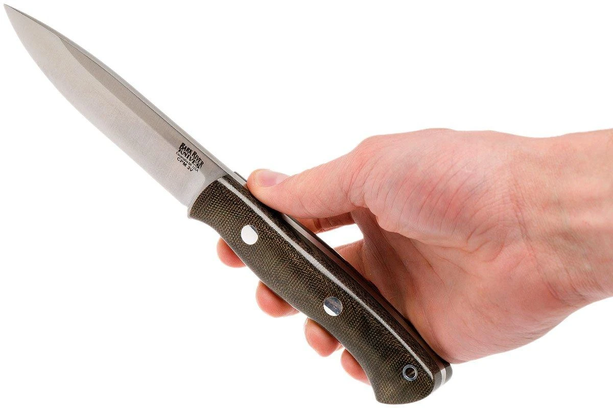 Bark River Aurora 3V, Green Canvas Micarta Cuchillo Bushcraft - Imagen 7