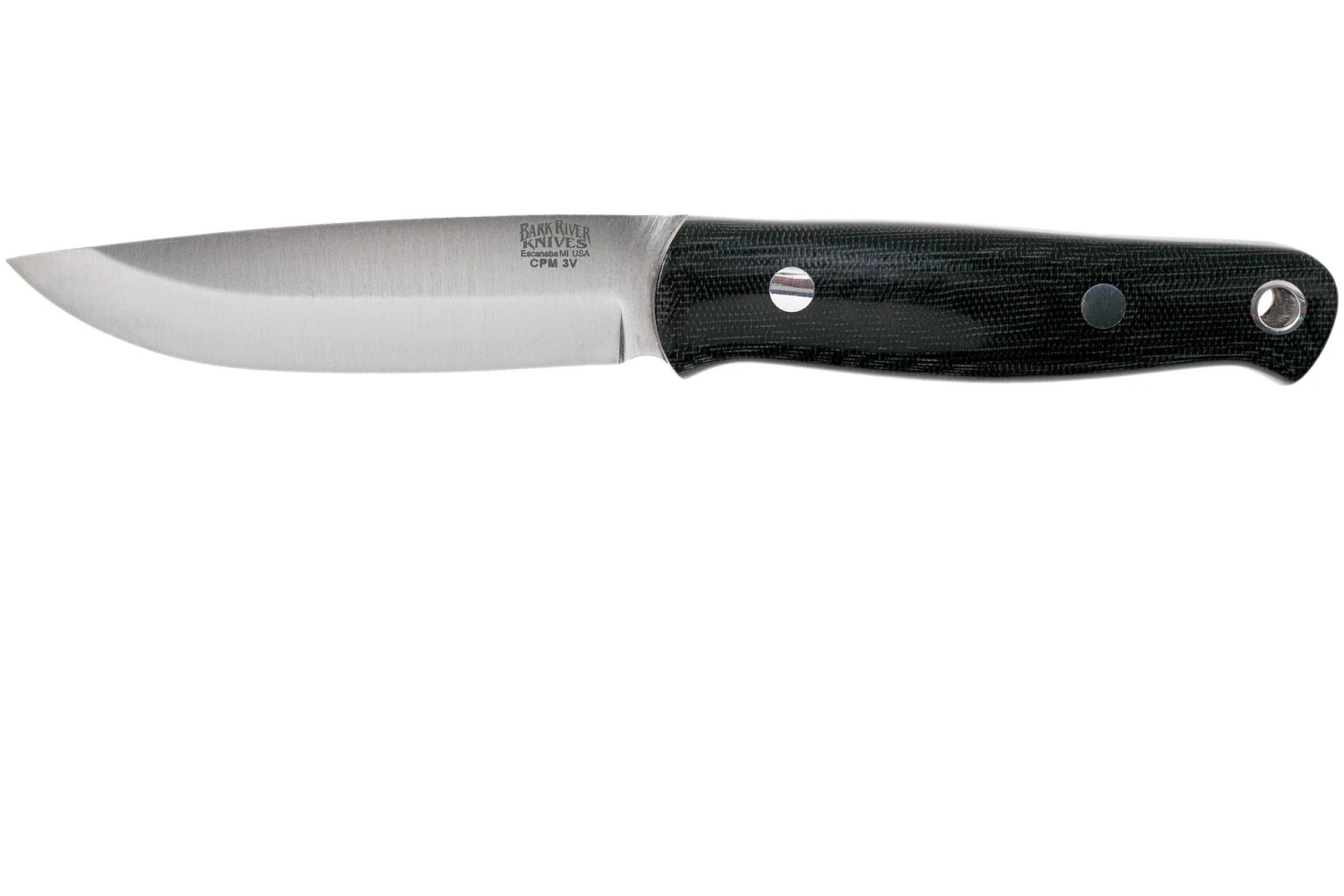 Bark River Bushcrafter II CPM 3V Black Canvas Micarta Cuchillo Bushcraft