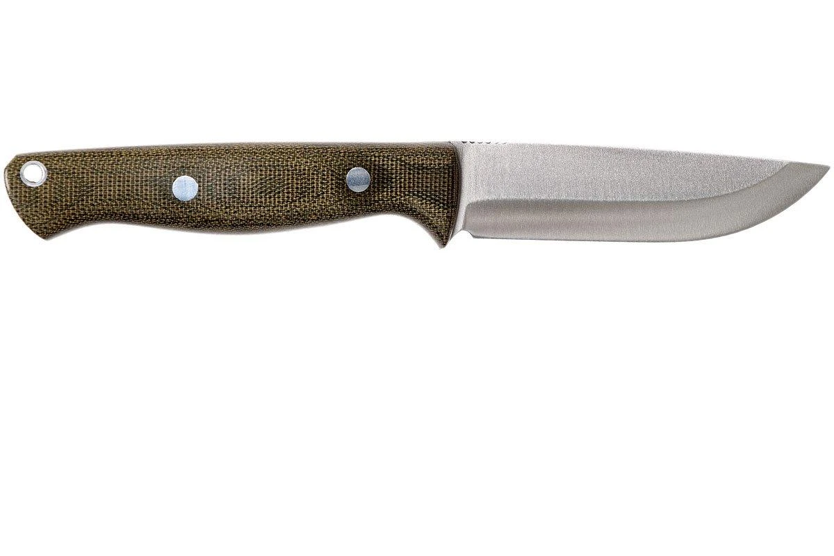 Bark River Gunny Scandi CPM 3V, Green Canvas Micarta, Funda Marr贸n - Imagen 2