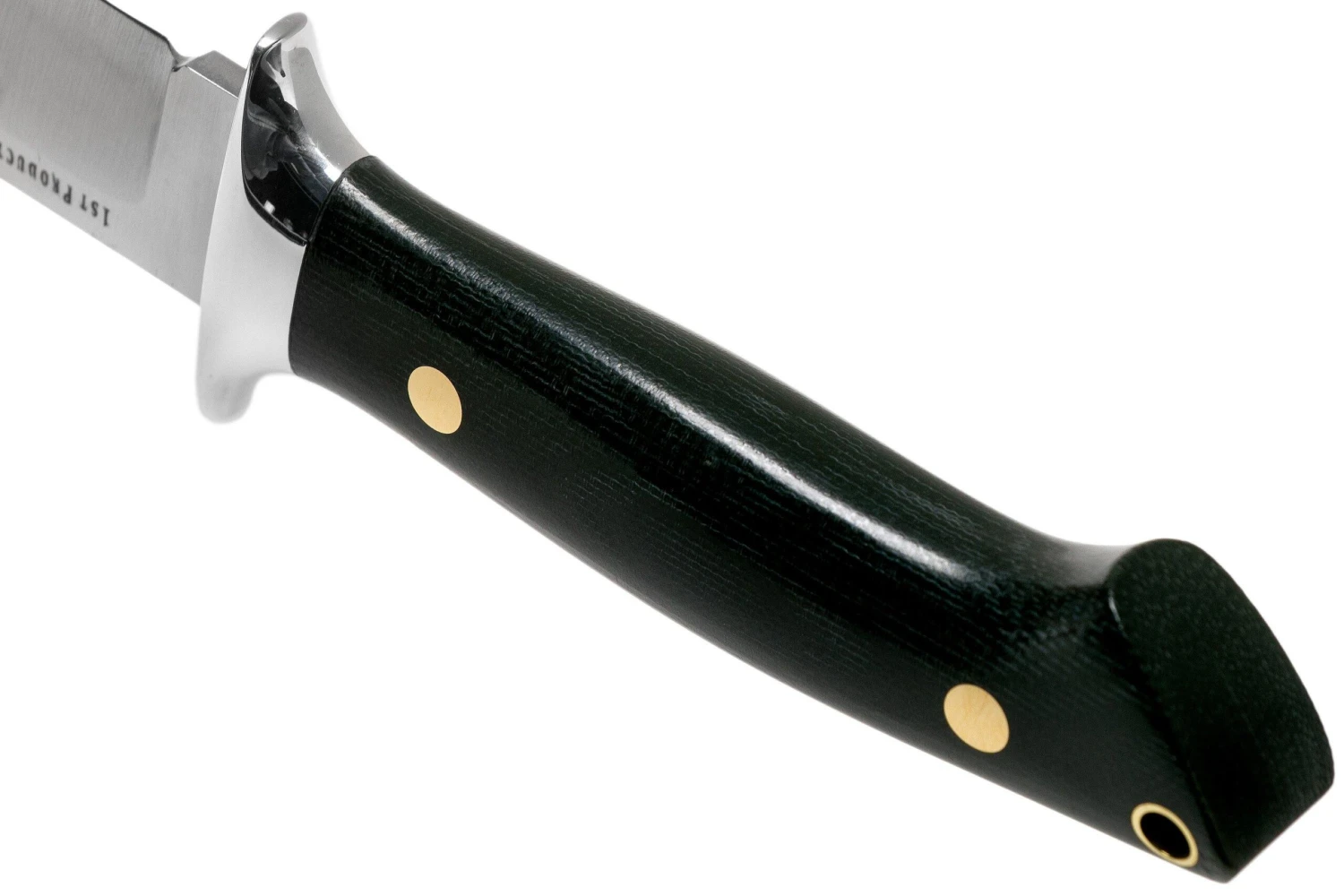 Bark River Chute Knife CPM 154, Black Canvas Micarta, Brass Guard - Imagen 4