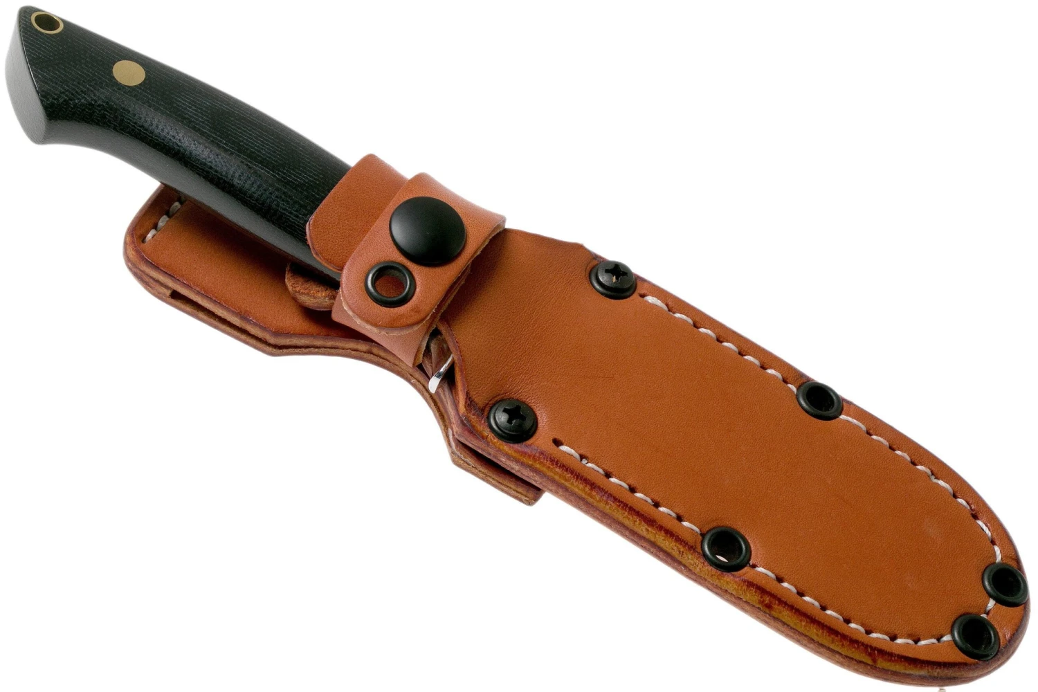 Bark River Chute Knife CPM 154, Black Canvas Micarta, Brass Guard - Imagen 6