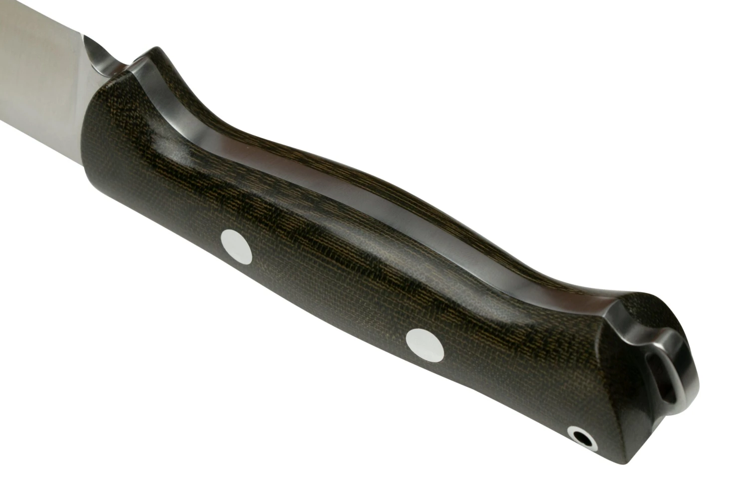 Bark River Vortex CPM 3V Green Canvas Micarta Rampless, Cuchillo De Supervivencia - Imagen 5