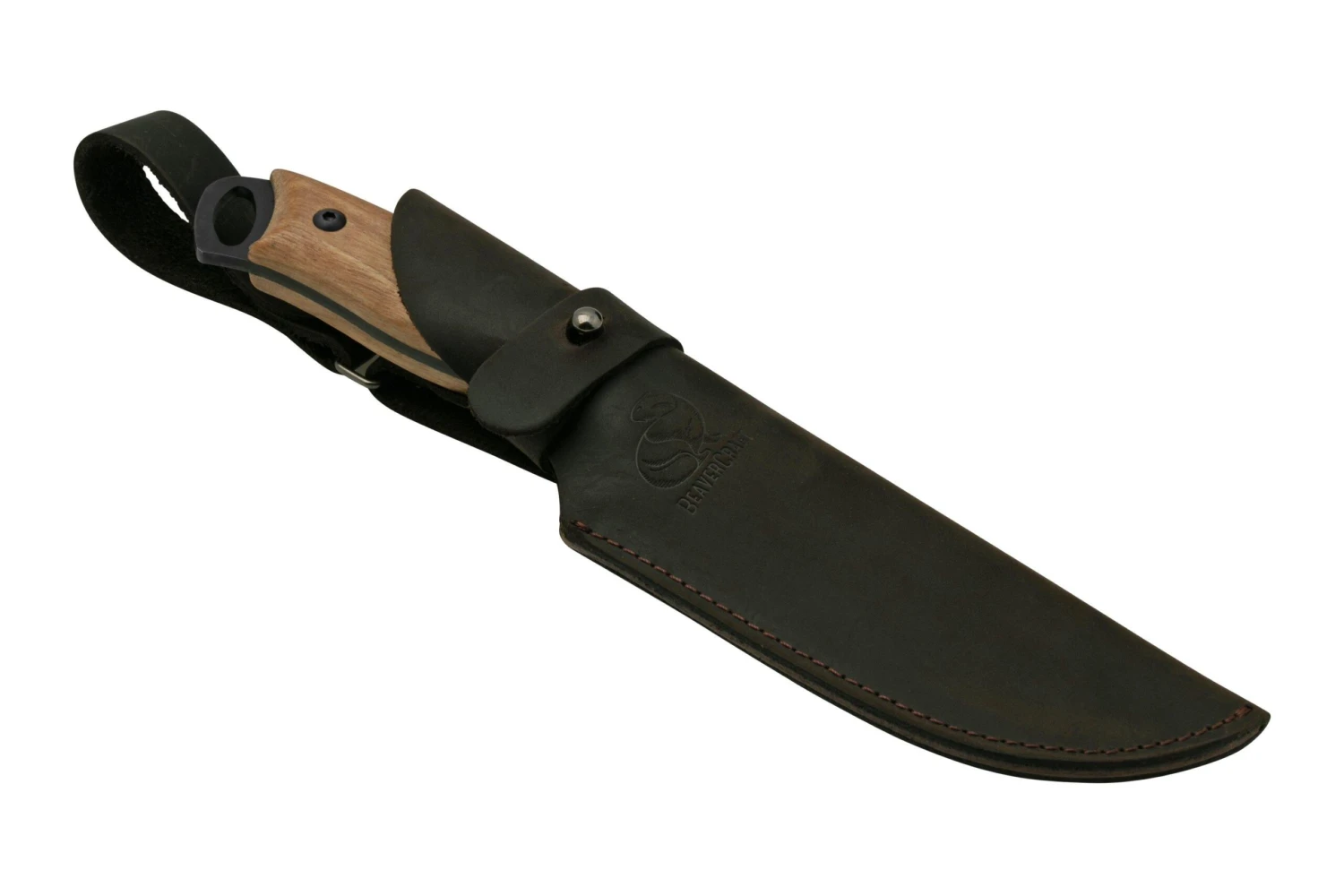 BeaverCraft BSH4 Carbon Steel Bushcraft Knife, Walnut Handle With Leather Sheath - Imagen 6