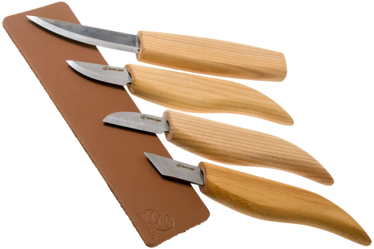 BeaverCraft Basic Set Of 4 Knives S07 Juego De Talla De Madera Con Libro De Almacenamiento De Madera - Imagen 2