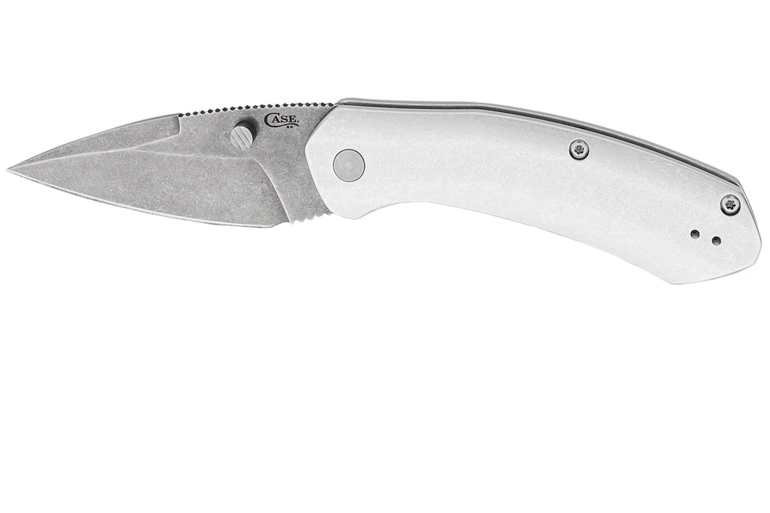 Case Westline, Silver Anodized Aluminum, Drop Point Blade S35VN, 36553 Navaja