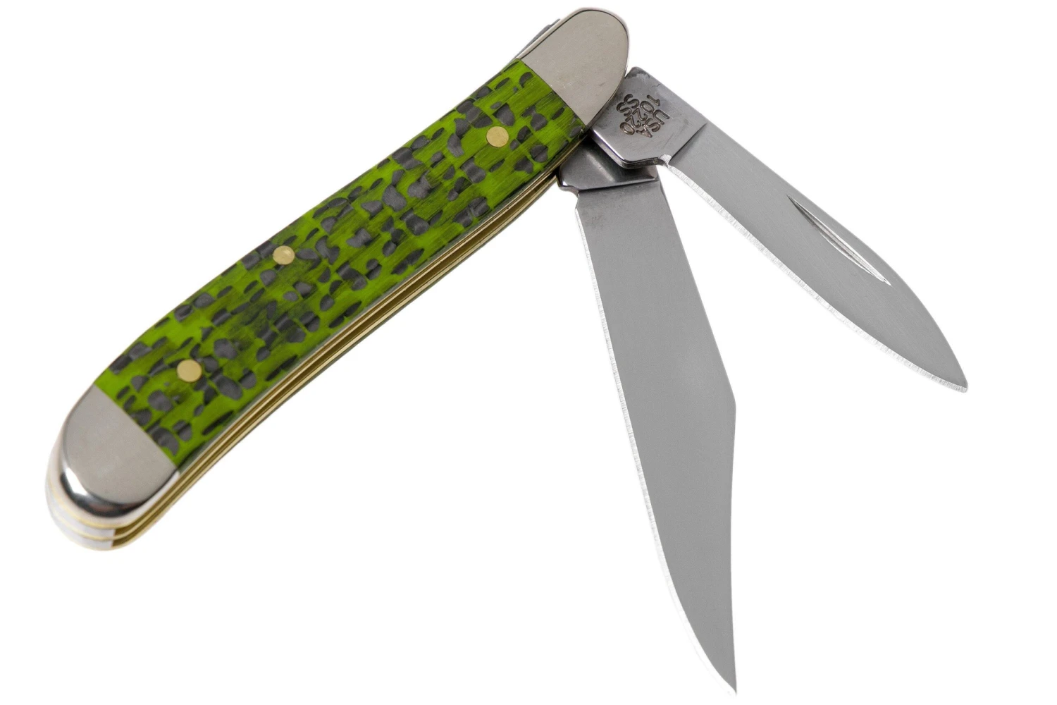 Case Peanut Green & Black Carbon Fiber-G10 Weave Smooth, 50714, 10220 SS Navaja - Imagen 2