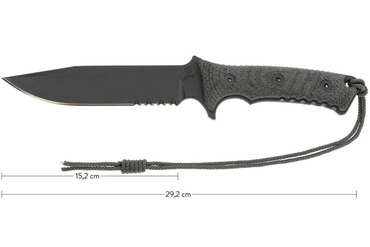 Chris Reeve Pacific Black PAC-1001 Cuchillo De Supervivencia, Dentado