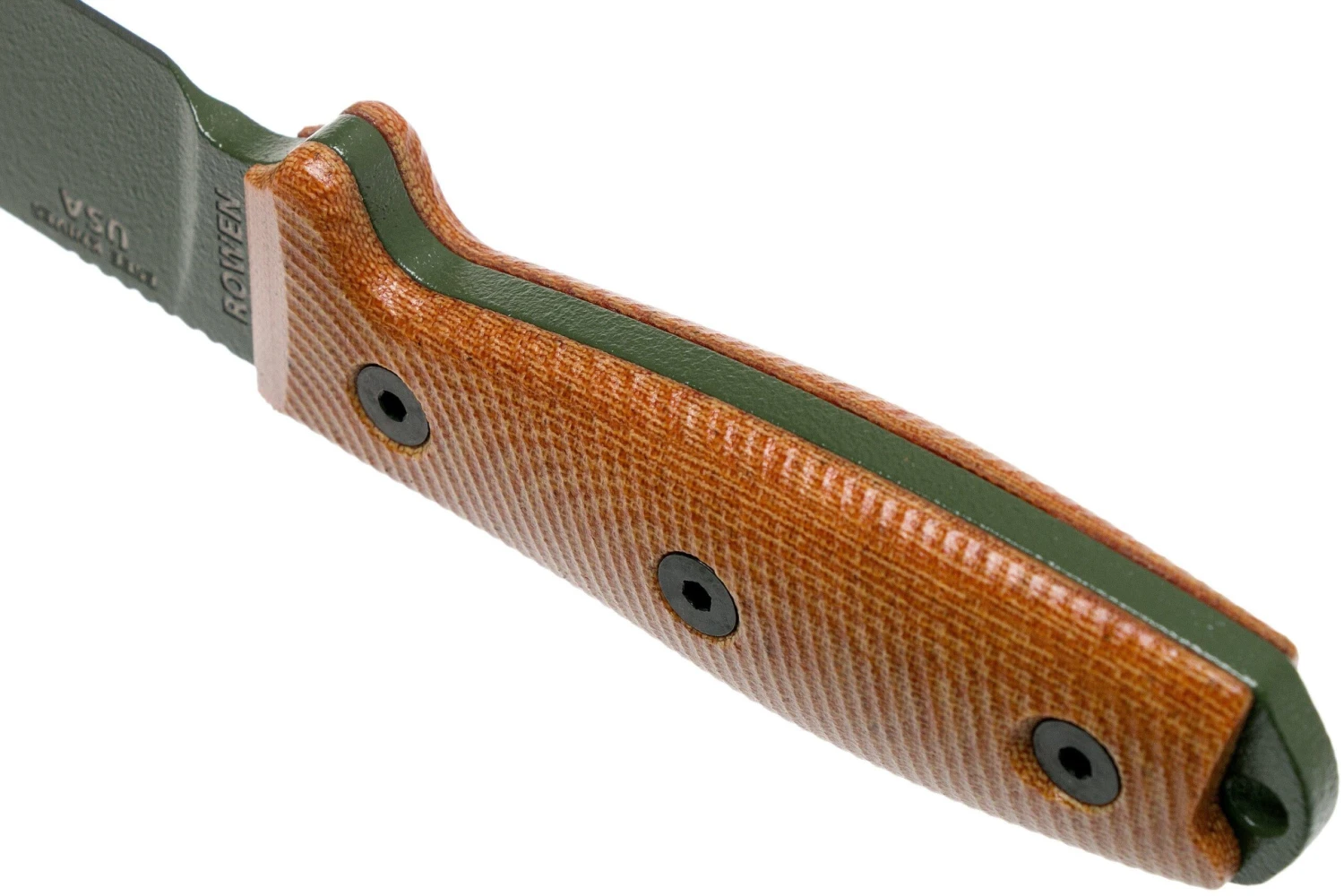 ESEE Model 4 OD Green Blade 3D Natural Canvas Micarta Cuchillo De Supervivencia 4POD-011 Funda Negra + Clip Para Cinturón - Imagen 4