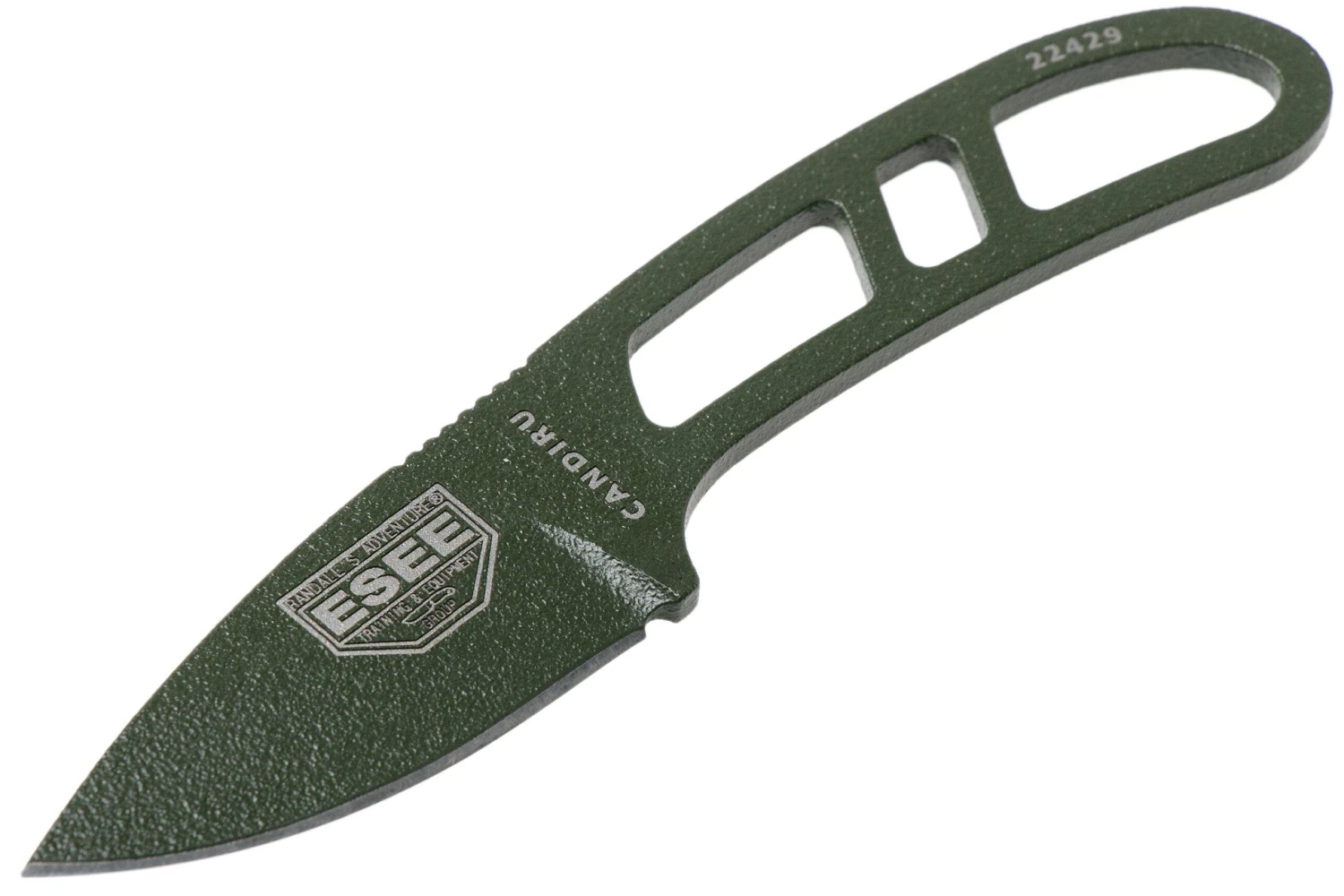 ESEE Candiru OD-green CAN-OD Cuchillo De Cuello Con Funda Negra + Clip De Cintur贸n - Imagen 3