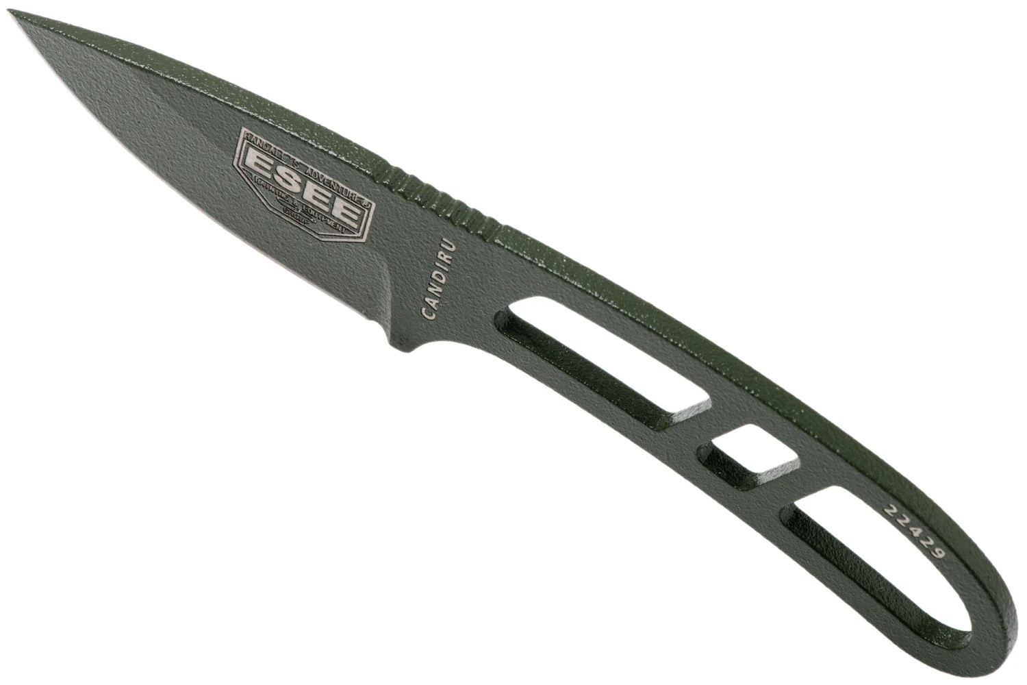 ESEE Candiru OD-green CAN-OD Cuchillo De Cuello Con Funda Negra + Clip De Cintur贸n - Imagen 4