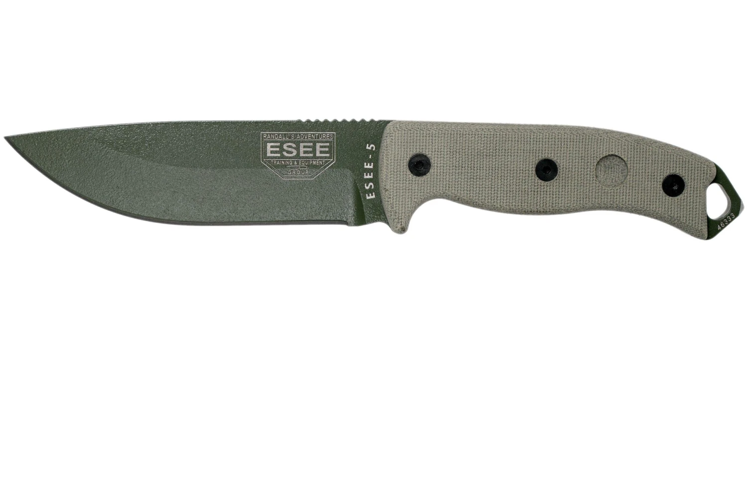 ESEE Model 5 OD Blade, Desert Tan Handle 5P-OD Con Funda Kydex + Clip De Cintur贸n