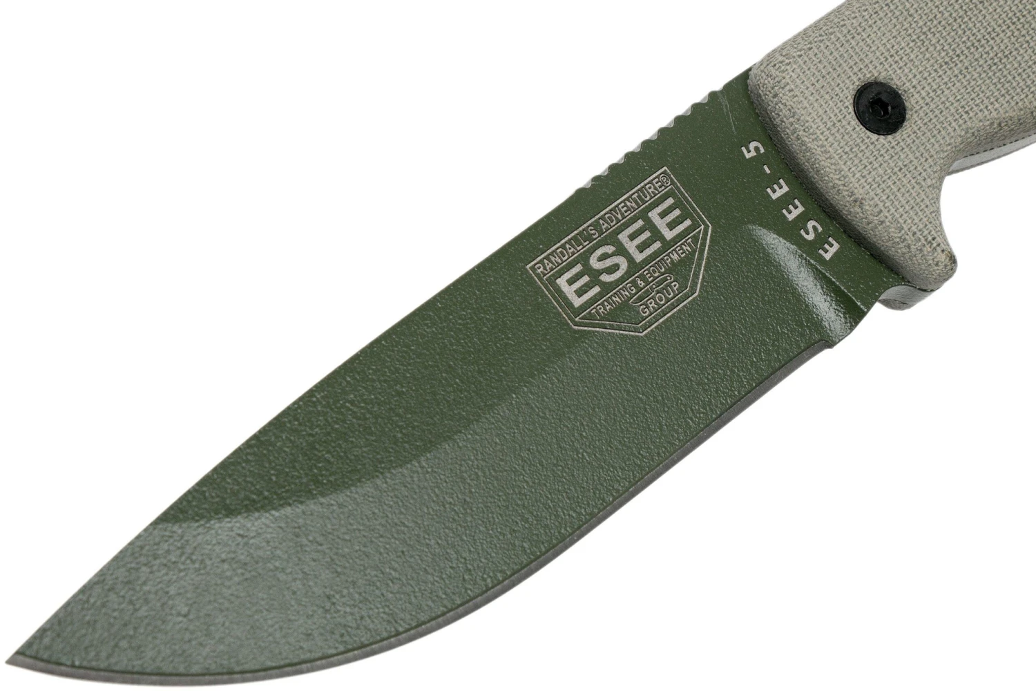 ESEE Model 5 OD Blade, Desert Tan Handle 5P-OD Con Funda Kydex + Clip De Cintur贸n - Imagen 3