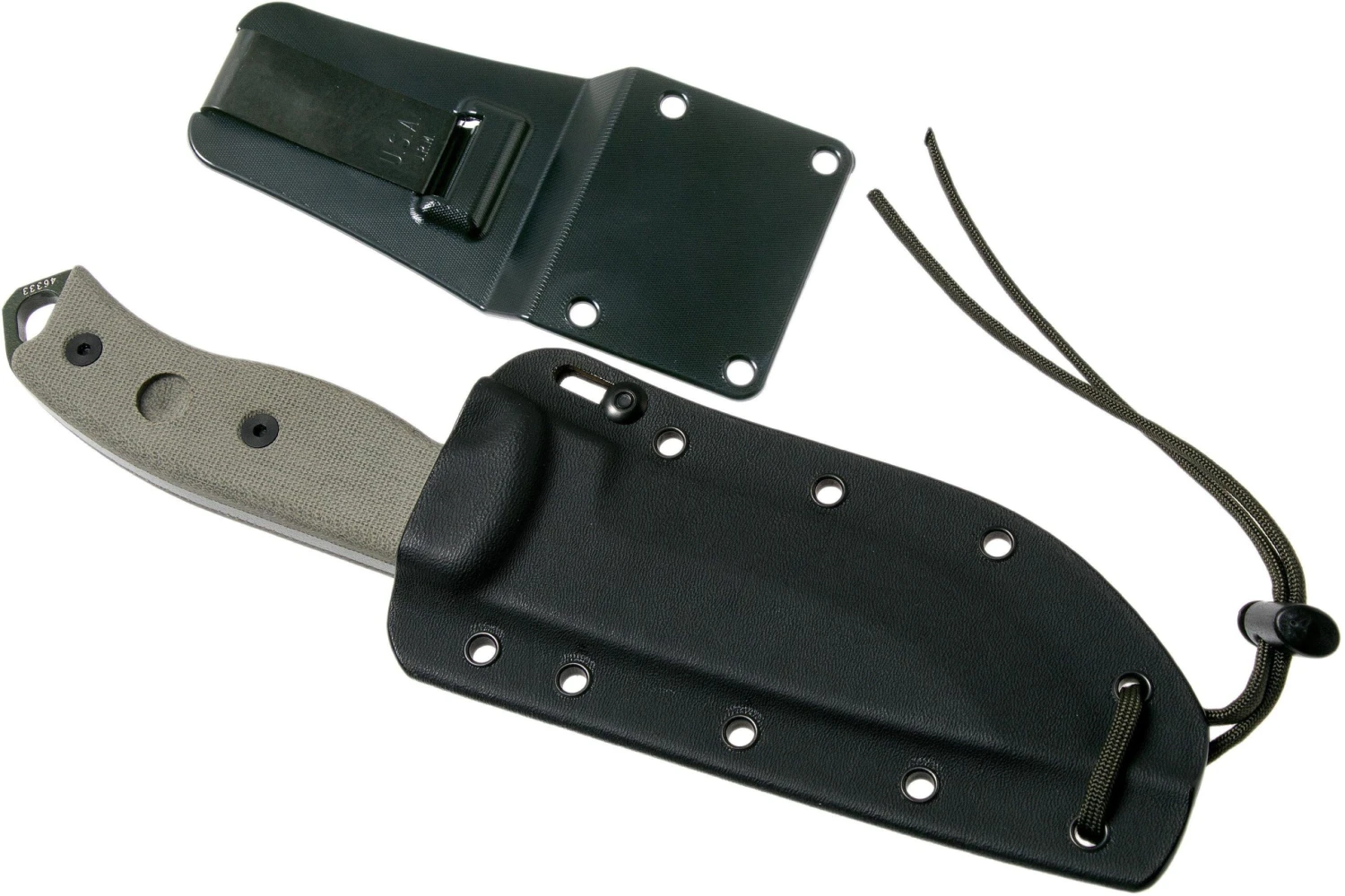 ESEE Model 5 OD Blade, Desert Tan Handle 5P-OD Con Funda Kydex + Clip De Cintur贸n - Imagen 8