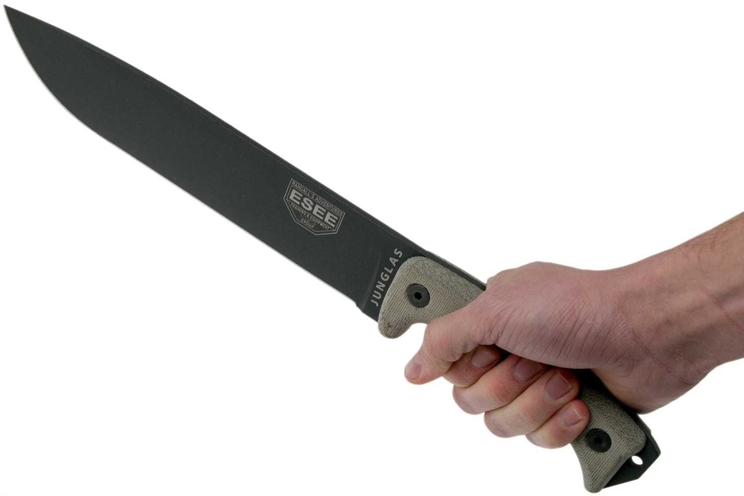 ESEE Junglas Tactical Gunsmoke Cuchillo De Supervivencia, Funda Kydex, Compatible Con MOLLE - Imagen 6