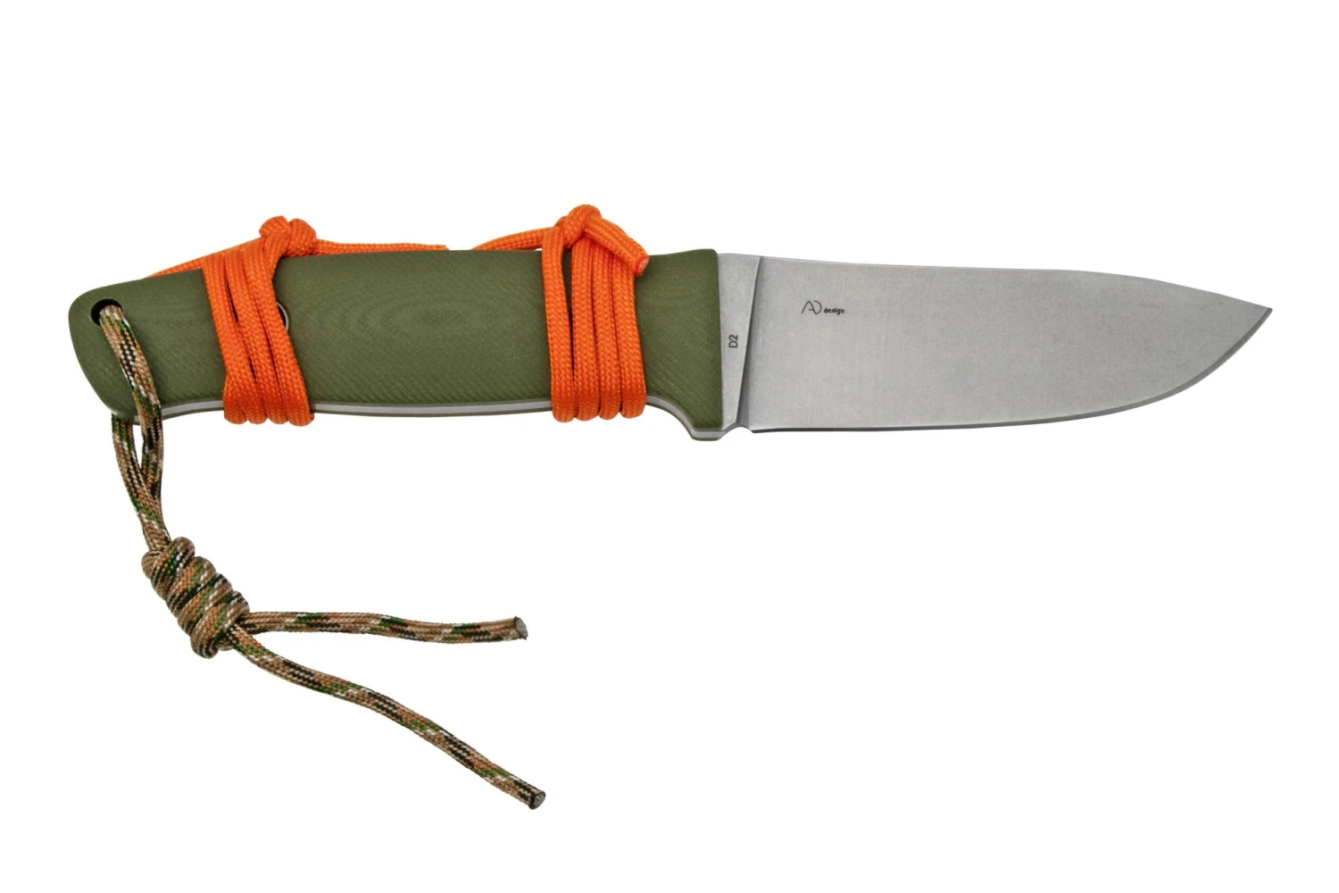 Black Fox Vesuvius Stonewashed D2 Blade, OD Green G10 Cuchillo Fijo - Imagen 2