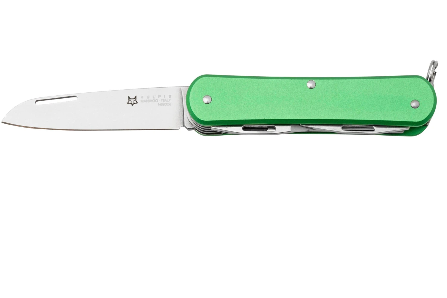 FOX Vulpis 4-Tools FX-VP130-SF5OD, N690co, Aluminium OD Green, Navaja Suiza