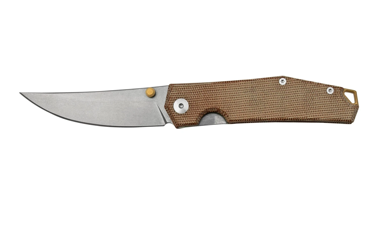 GiantMouse ACE Clyde Natural Canvas Micarta, Brass, Navaja, Ansø Y Voxnaes Design