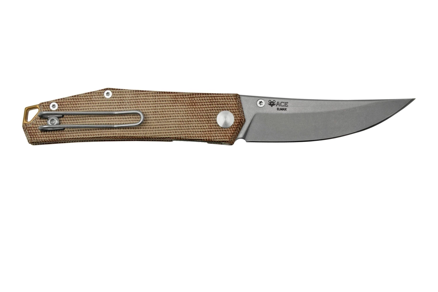 GiantMouse ACE Clyde Natural Canvas Micarta, Brass, Navaja, Ansø Y Voxnaes Design - Imagen 2