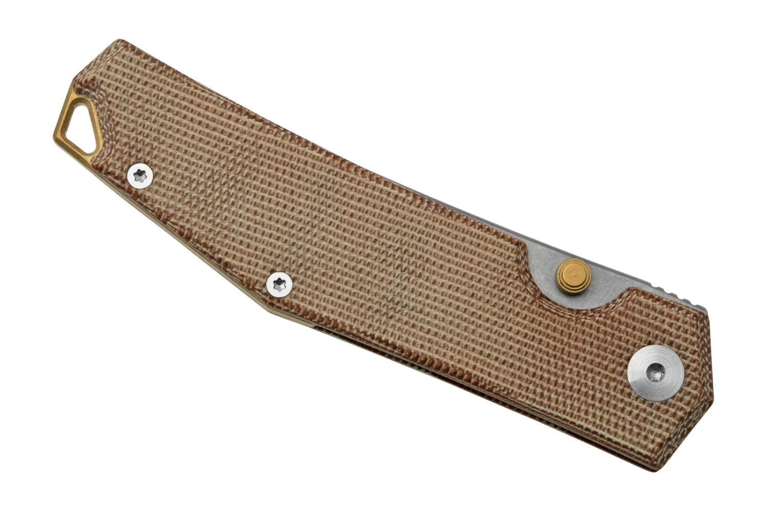 GiantMouse ACE Clyde Natural Canvas Micarta, Brass, Navaja, Ansø Y Voxnaes Design - Imagen 6