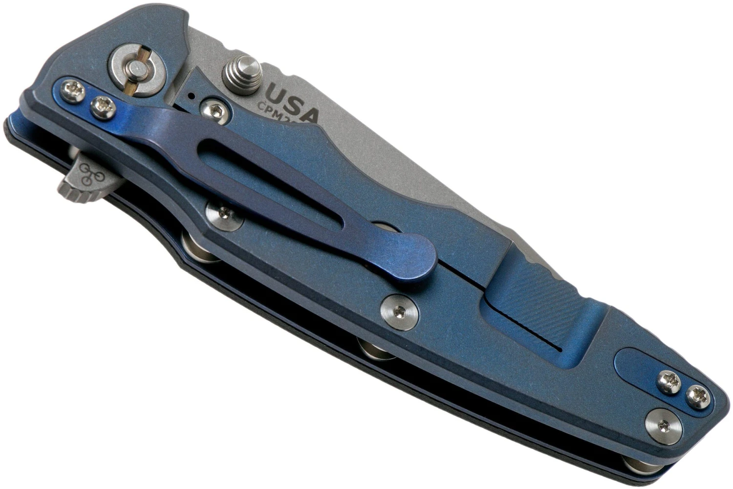 Rick Hinderer Eklipse 3.5” Harpoon Tanto, CPM 20CV, Battle Blue, Black G10 Navaja - Imagen 4