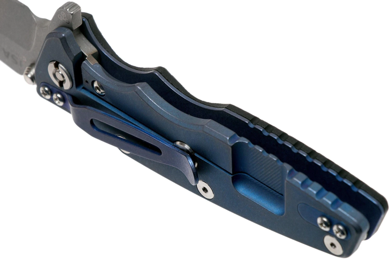 Rick Hinderer Eklipse 3.5” Harpoon Tanto, CPM 20CV, Battle Blue, Black G10 Navaja - Imagen 5