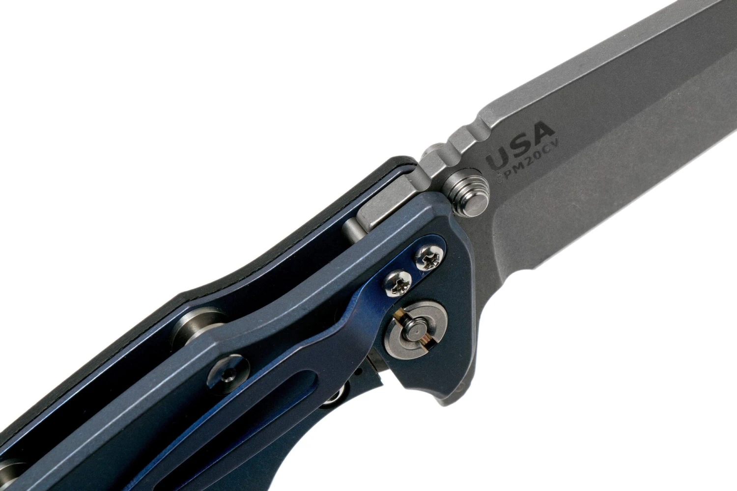 Rick Hinderer Eklipse 3.5” Harpoon Tanto, CPM 20CV, Battle Blue, Black G10 Navaja - Imagen 6