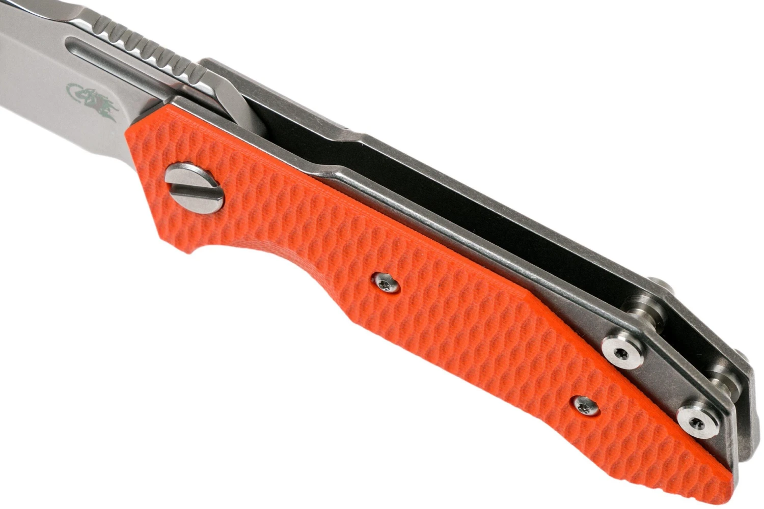 Rick Hinderer Half Track Gen 2, Spearpoint 20CV, Orange G10, Navaja - Imagen 7