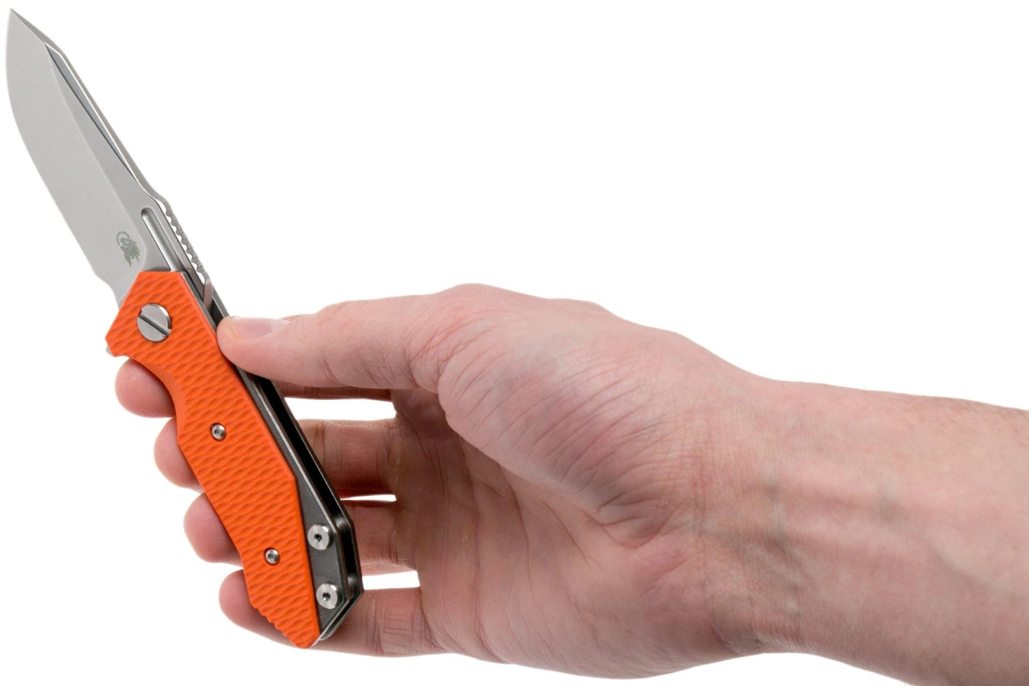 Rick Hinderer Half Track Gen 2, Spearpoint 20CV, Orange G10, Navaja - Imagen 8