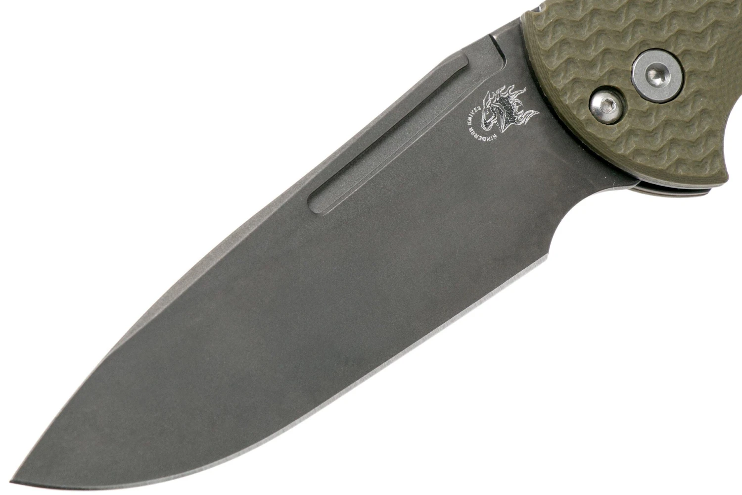 Rick Hinderer XM Slippy 3 Slicer 20CV Black DLC, OD Green G10 Navaja Slipjoint" - Imagen 3