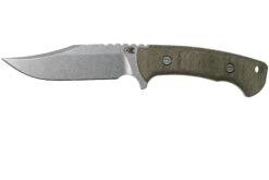 Rick Hinderer Ranch Bowie Green Canvas Micarta, Stonewashed, Cuchillo Bowie